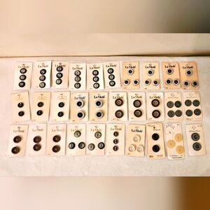 Lot of Vintage La Mode Buttons - Black, Brown, Cream